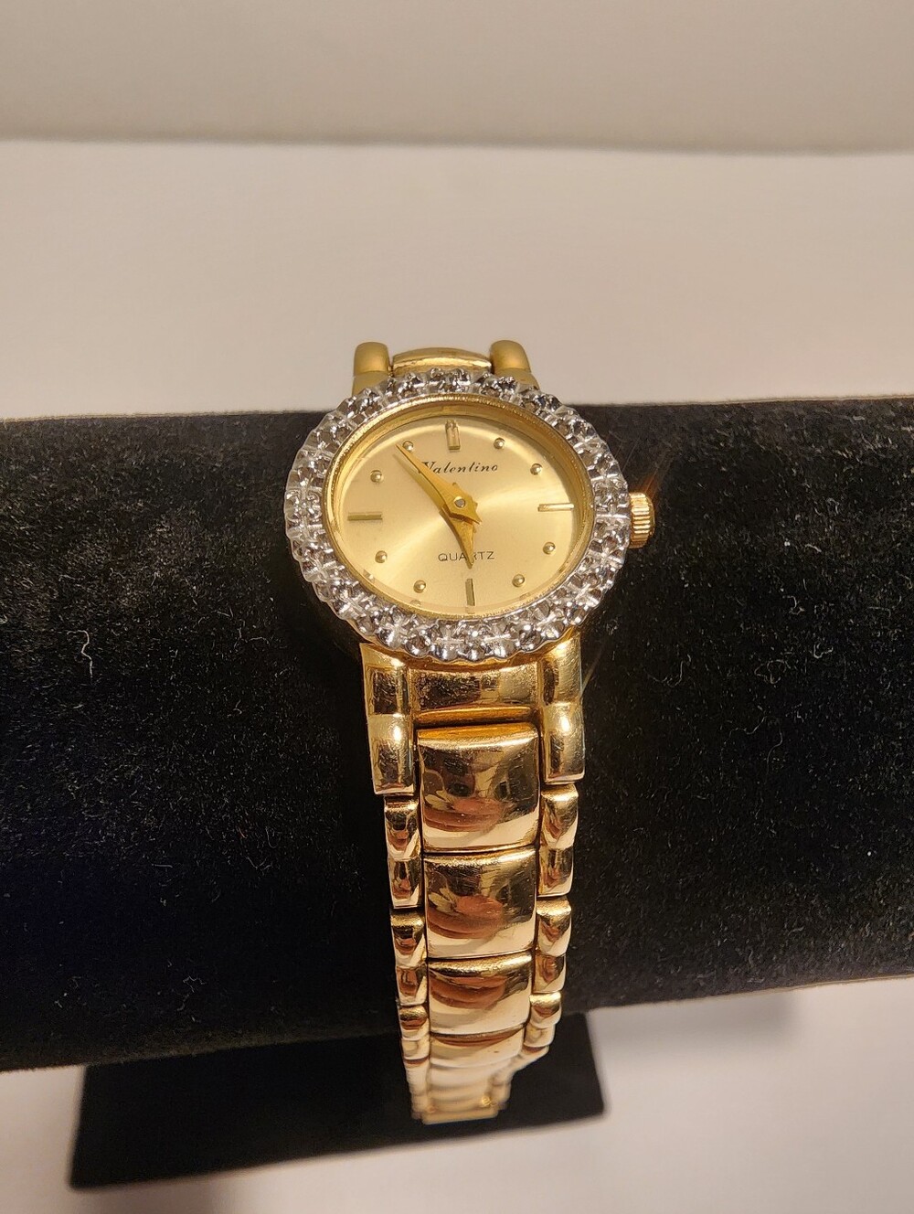Valentino Quartz Gold-Tone Crystal Bezel Ladies Bracelet Watch